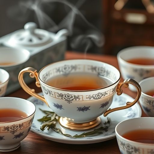 精致的中式茶具与热茶