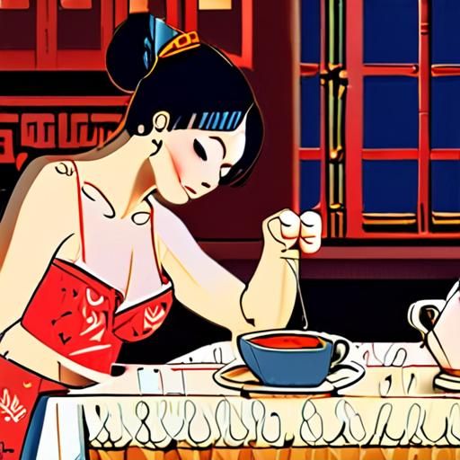 茶艺师优雅泡茶瞬间