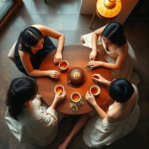 朋友们一起体验泡茶的欢乐时光