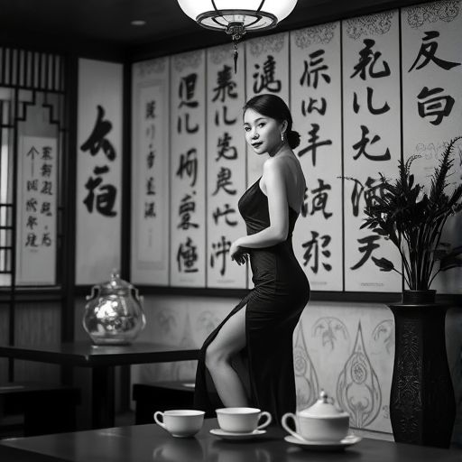 茶室书法装饰