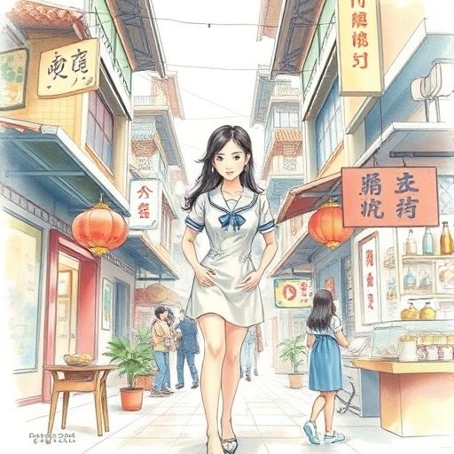 广州茶肆街头一角