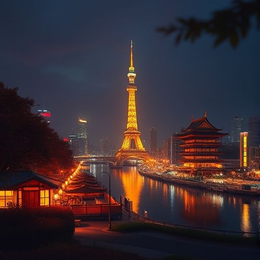 广州璀璨的都市夜景