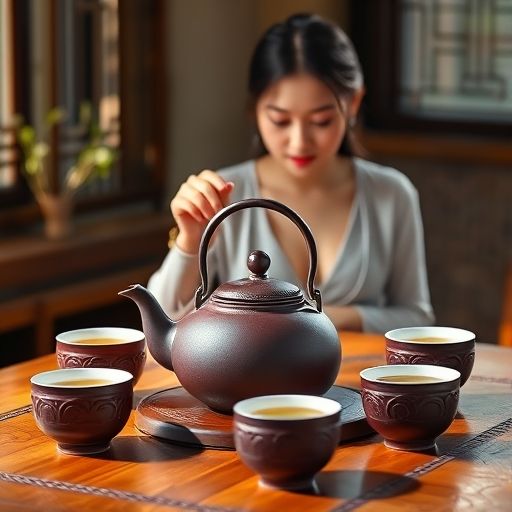 紫砂壶泡茶场景