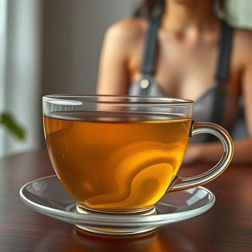茶汤在杯中晕开的唯美瞬间