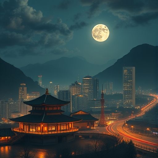 上下九夜晚的繁华街头