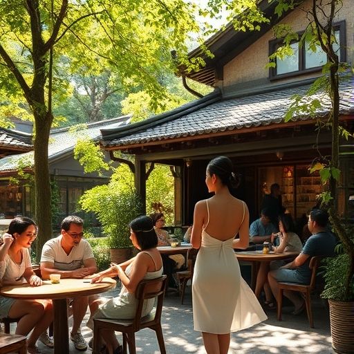 广州天河公园旁户外品茶