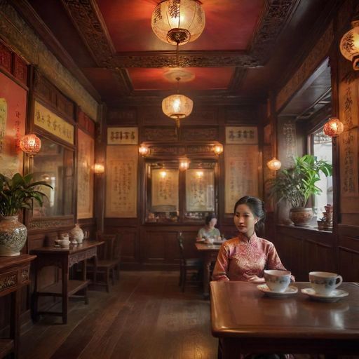 老西关茶肆内部场景