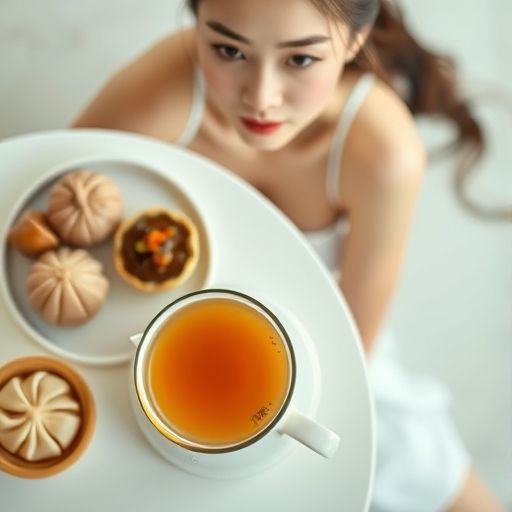 茶杯与点心的精致组合