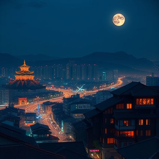 广州夜色下的街头巷尾