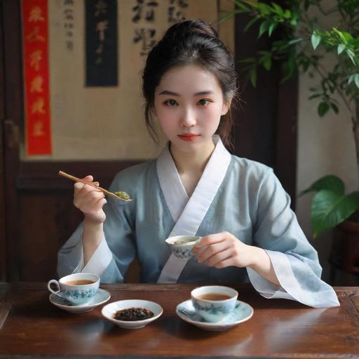 茶艺师优雅泡茶场景
