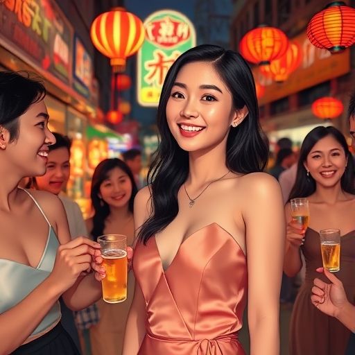 番禺夜市朋友聚会