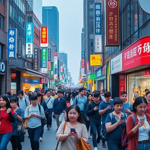 广州街头智能手机使用场景
