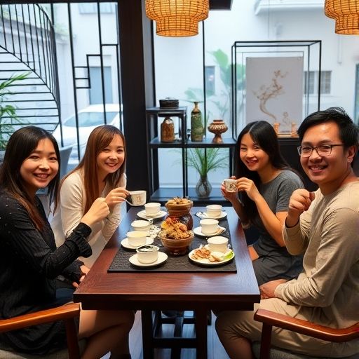 朋友在广州品茶工作室聚会
