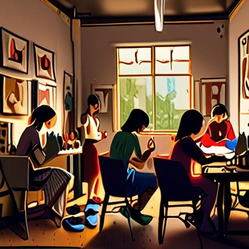 广州妹子工作室工作场景