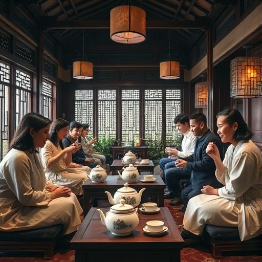 广州传统茶肆场景