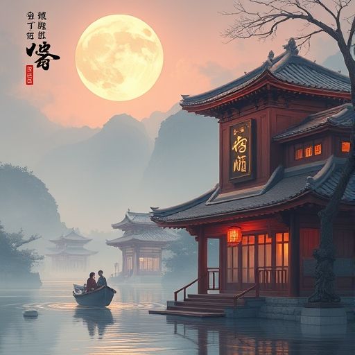 夜晚茶室氛围