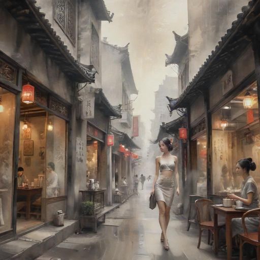 广州茶肆街景插图