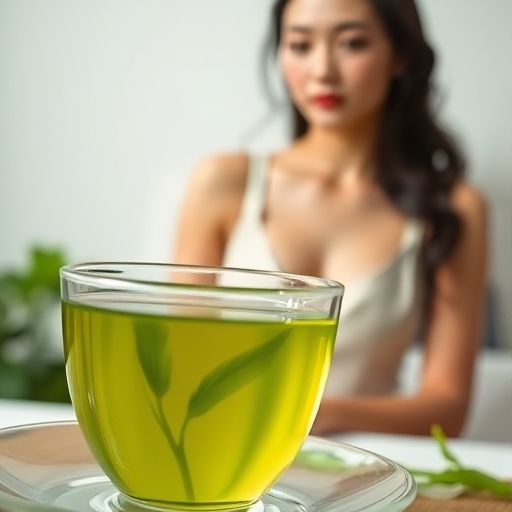 龙井茶在杯中散发清香