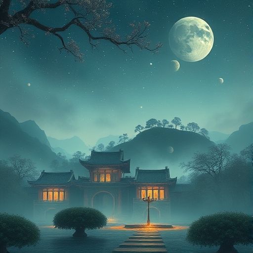 广州老旧居民楼入口，夜色中显得有些神秘