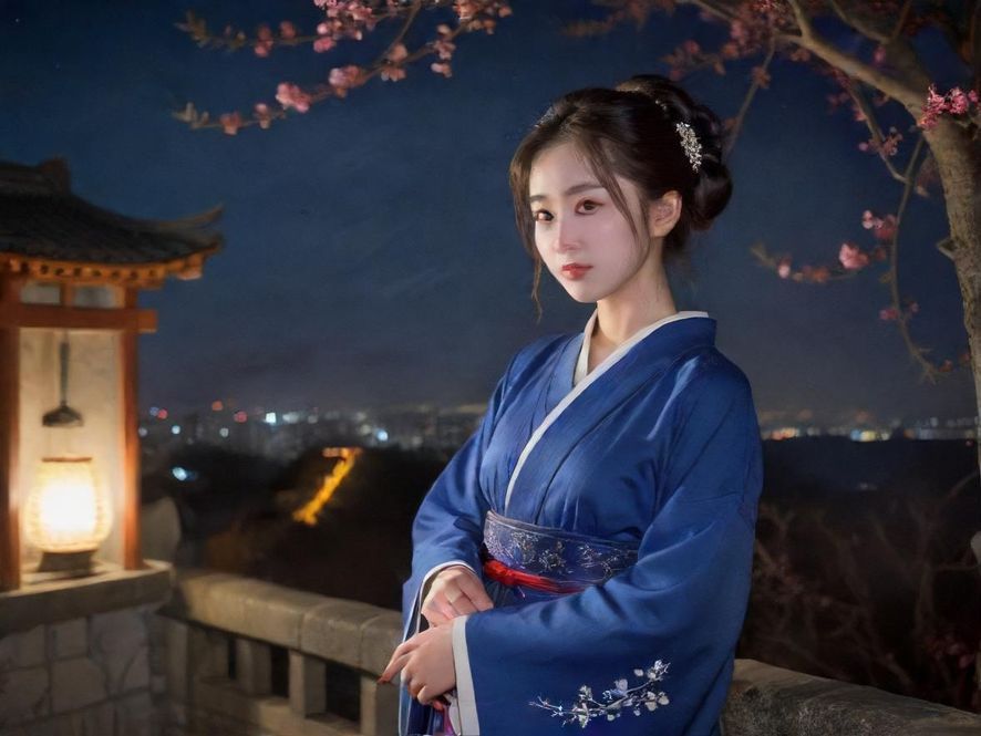 广州夜色中的繁华街景，霓虹灯闪烁，充满动感和活力