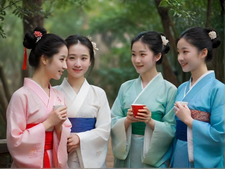 一位身着传统中式服装的茶艺师背影，在柔和的灯光下，专注地进行茶道表演，背景是典雅的桑拿会所空间。