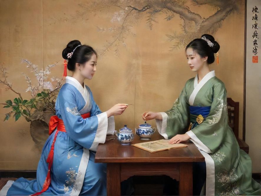 一间布置精致、光线温暖的茶室内部，暗示高品质休闲体验
