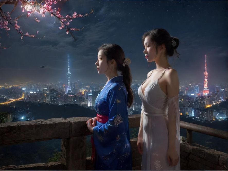 深圳夜场会所的炫彩灯光夜景
