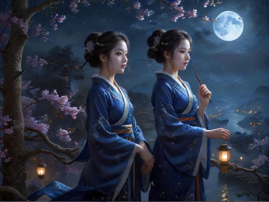神秘夜色中的高端休闲会所，霓虹闪烁，诱人入胜。