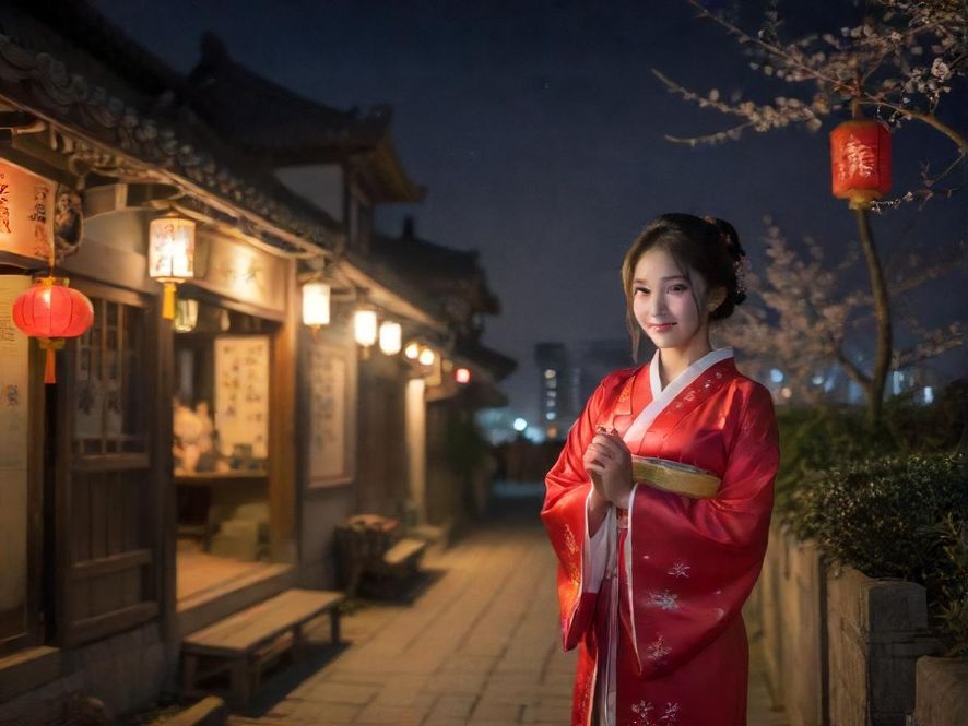 都市夜景下的霓虹灯与繁忙景象