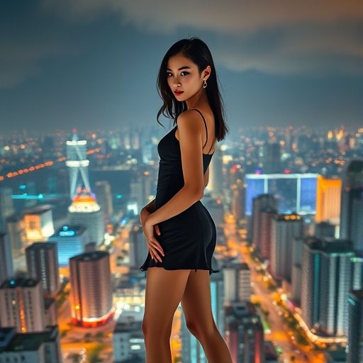 广州天河夜晚的璀璨灯火
