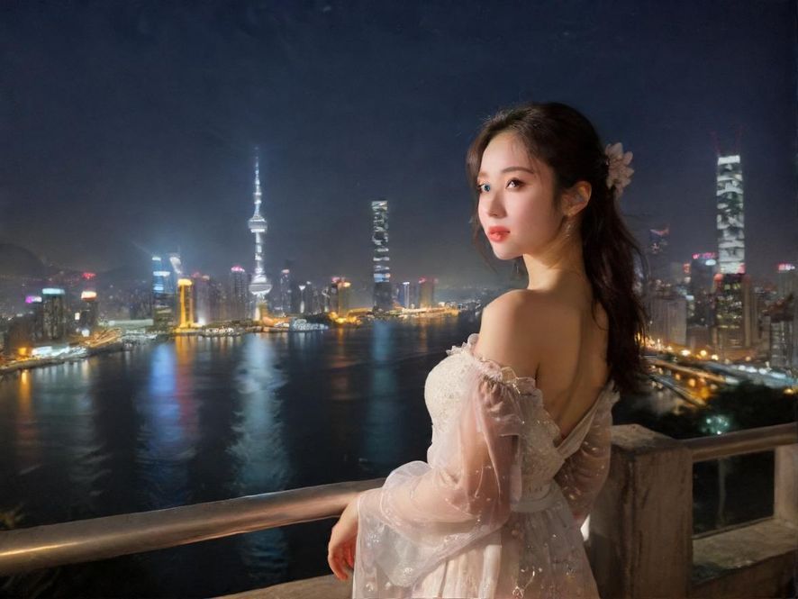 霓虹灯下的夜场会所入口，氛围感满满