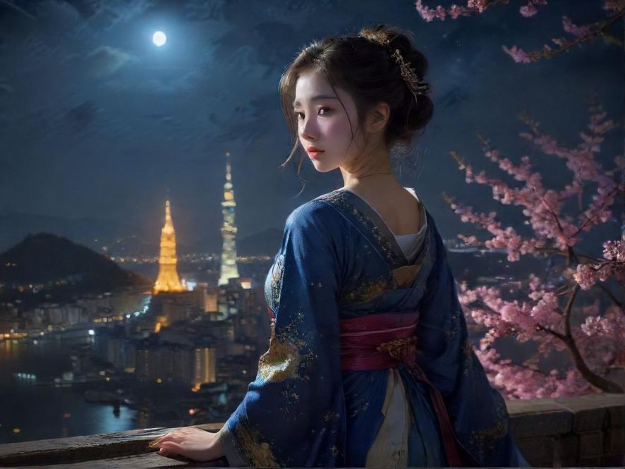 广州夜晚街景充满神秘感