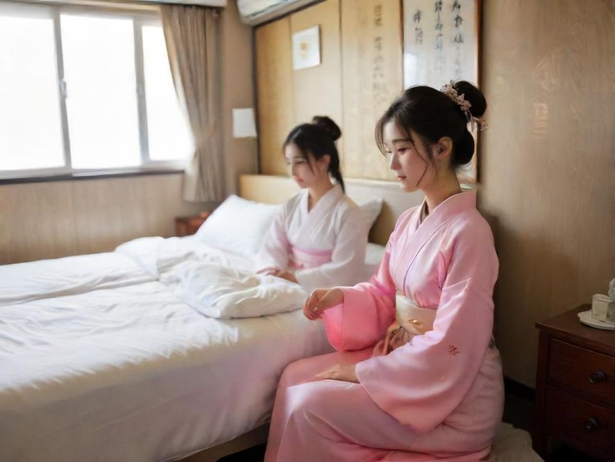 广州桑拿美女在温馨按摩室中的侧面柔光特写