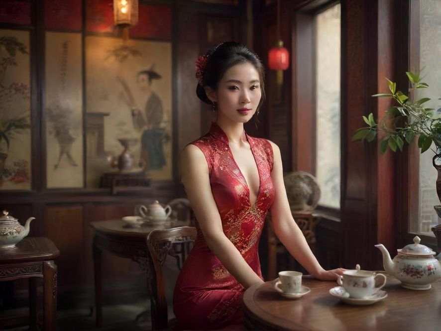 广州隐秘茶社复古茶艺室