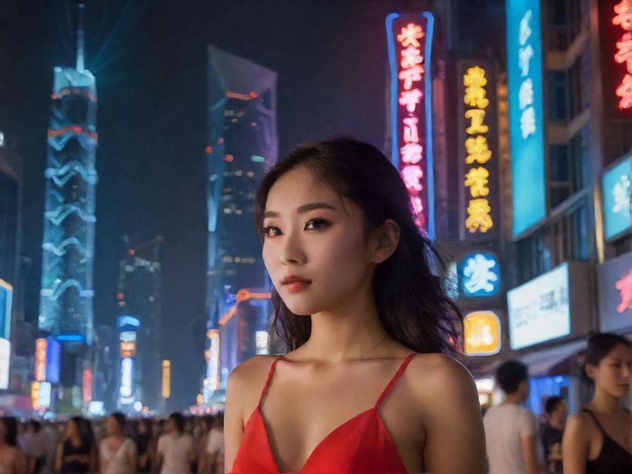 广州夜景娱乐街头一瞥