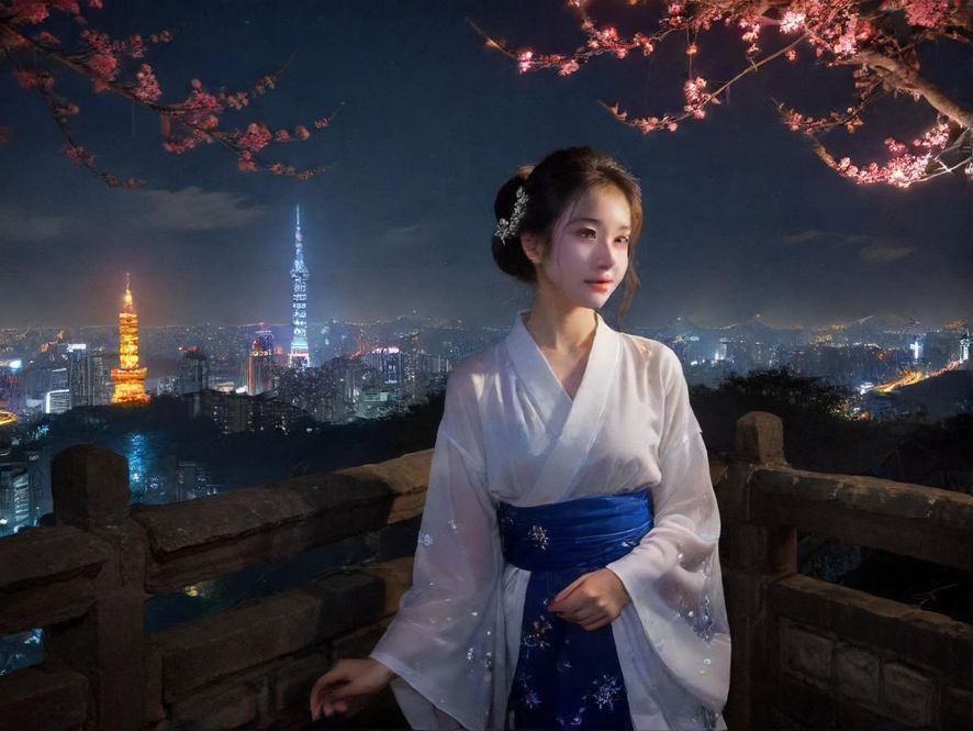 广州夜场会所的霓虹灯光夜景