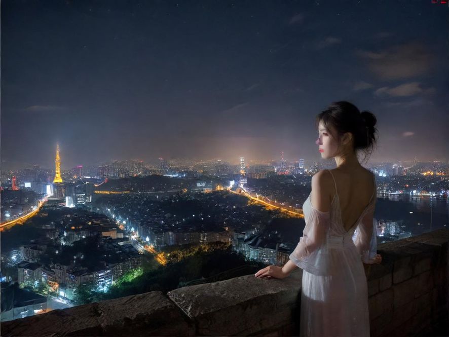 手机上显示的兼职招聘信息，背景是模糊的城市夜景