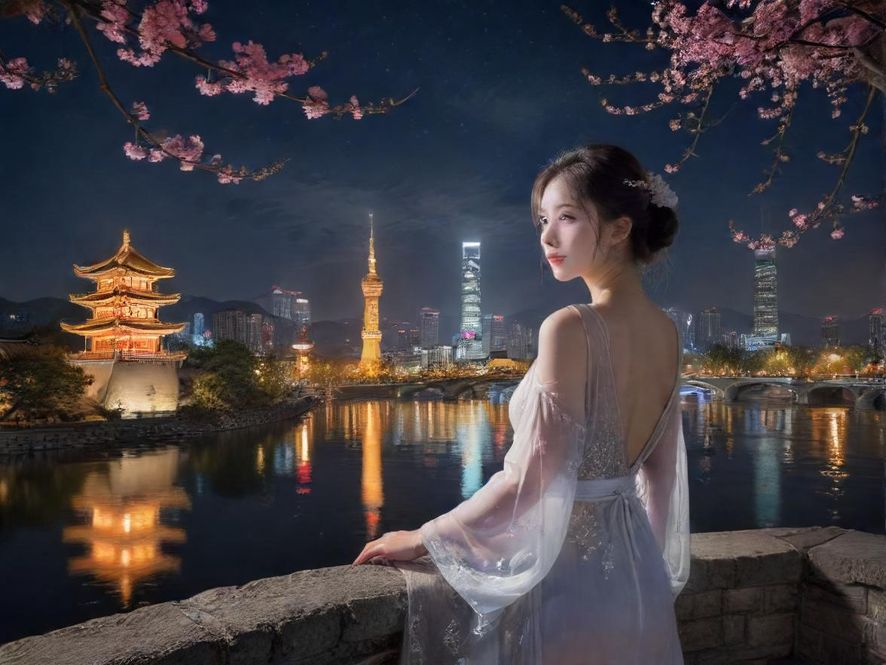 都市夜景下的休闲会所入口，灯光营造出温馨氛围