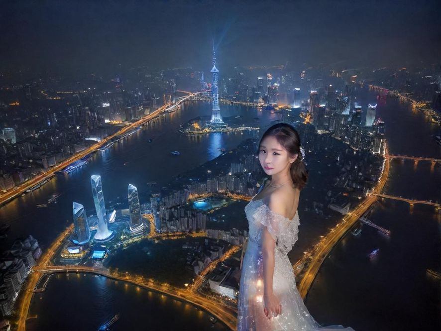 广州珠江夜景，灯火璀璨，流光溢彩，充满都市魅力。
