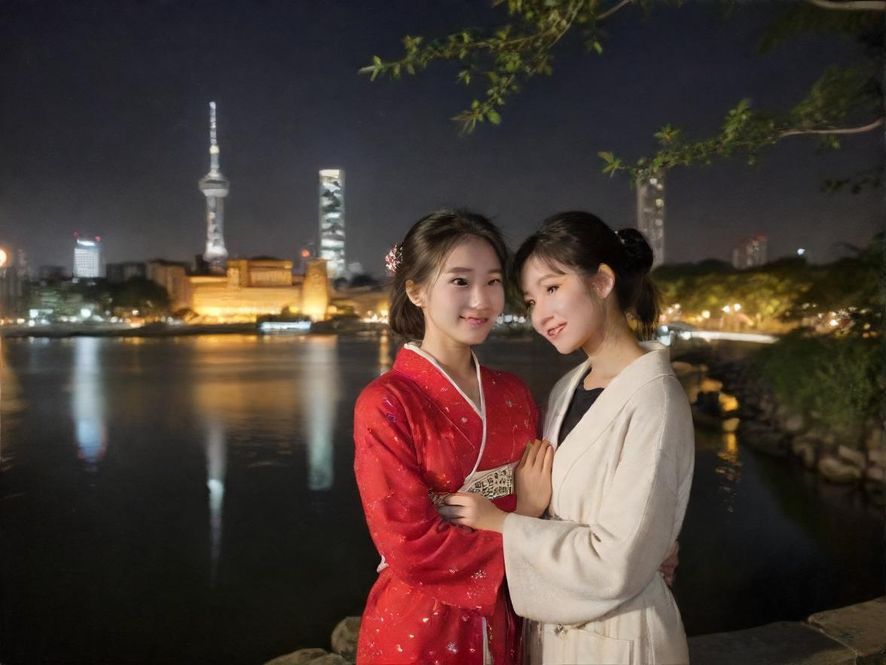 广州夜景下的休闲会所入口