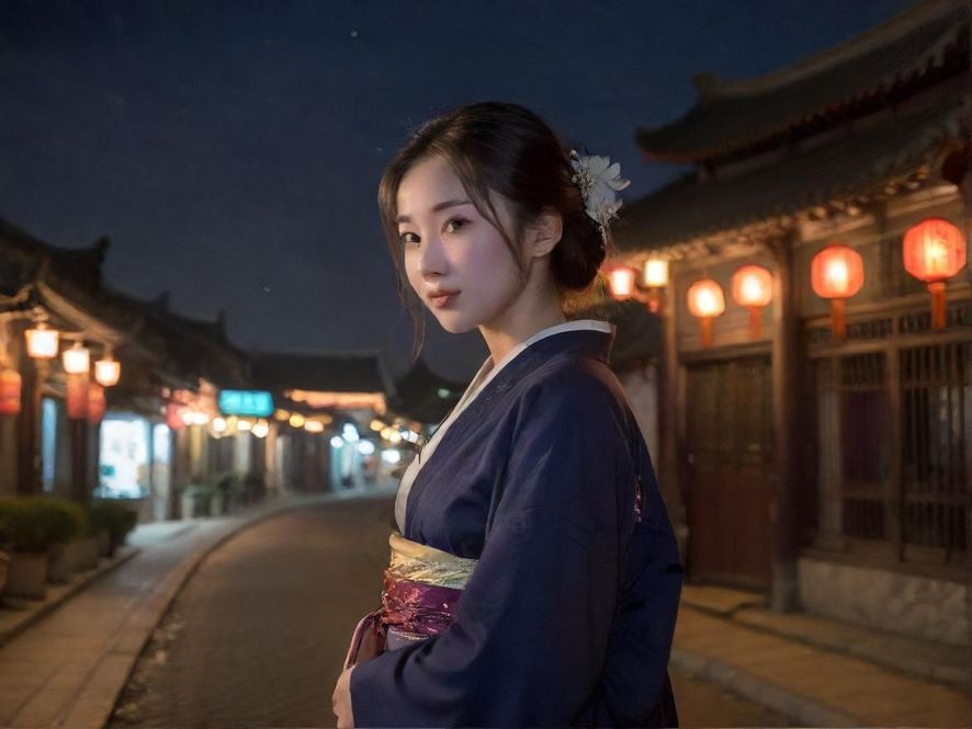 城市夜场会所外观夜景