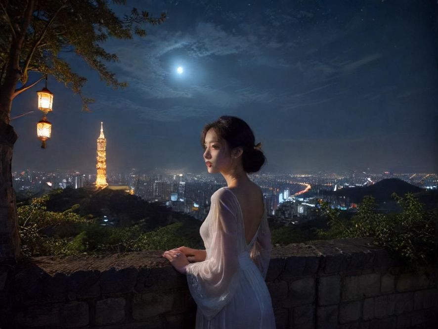 全国兼职风楼夜景城市街头实拍图