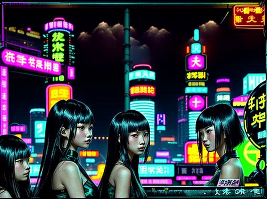 深圳繁华的夜景，霓虹灯闪烁，充满都市活力