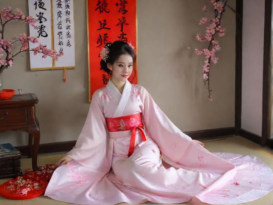 一位优雅的女性在广州蒲典葵花的雅致室内环境中，享受着柔和光线带来的宁静时刻。