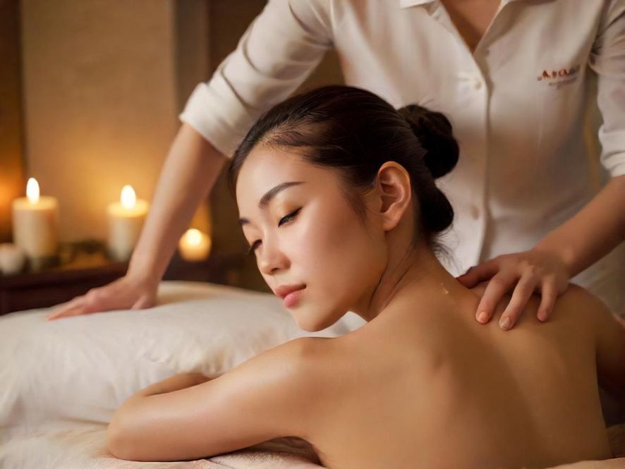专业的广州按摩师正在为顾客进行肩颈按摩,手法娴熟,让人倍感放松