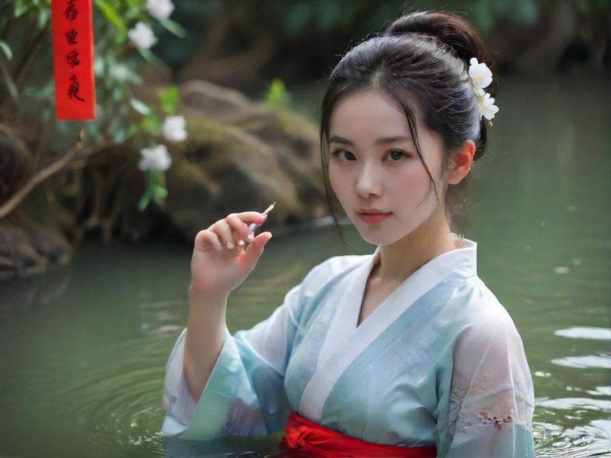 一位女士在温泉水疗中心享受放松时刻的特写，柔和的光线营造出宁静的氛围